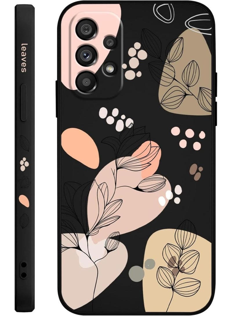 Fekra for Samsung Galaxy A53 5G Case Creative Design Flower Pattern Slim Soft Silicone Protective for Galaxy A53 5G Cover - Morandi Black - Image 1
